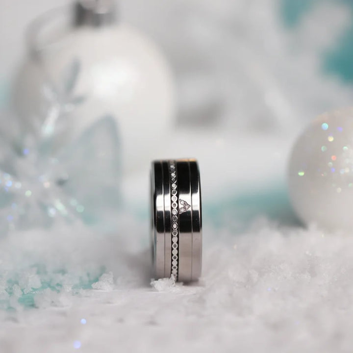 02 🎁 Inner ring (mini addon) "Starry silence" in silver with enamel coating