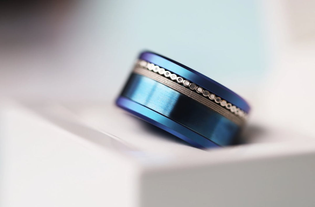 02 🎁 Inner ring (mini addon) "Starry silence" in silver with enamel coating