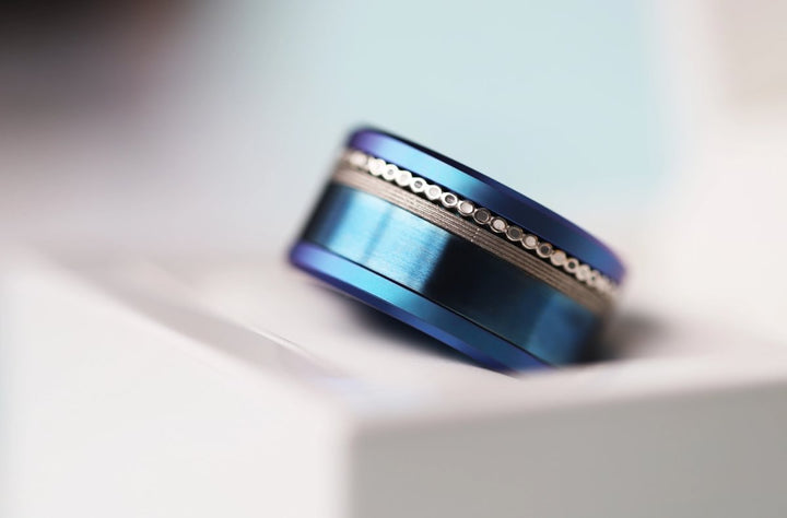 02 🎁 Inner ring (mini addon) "Starry silence" in silver with enamel coating