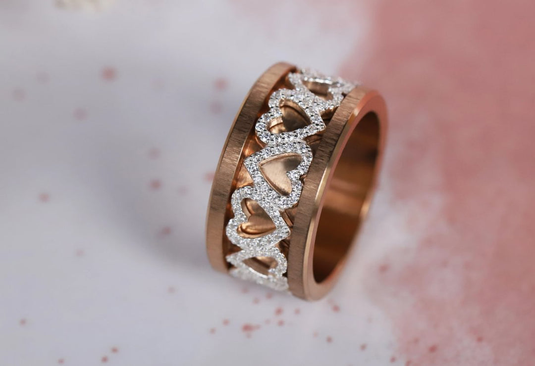 Anneau (addon) "Amour sincère" en argent 925 serti de zircons