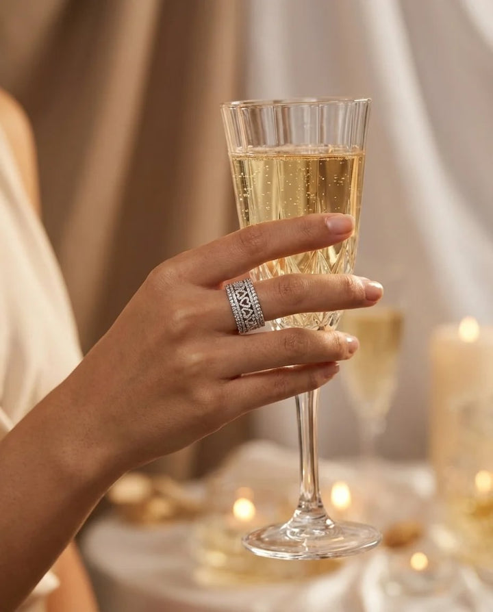 Anneau (addon deux tiers) "Amour sincère" en argent 925 serti de zircons