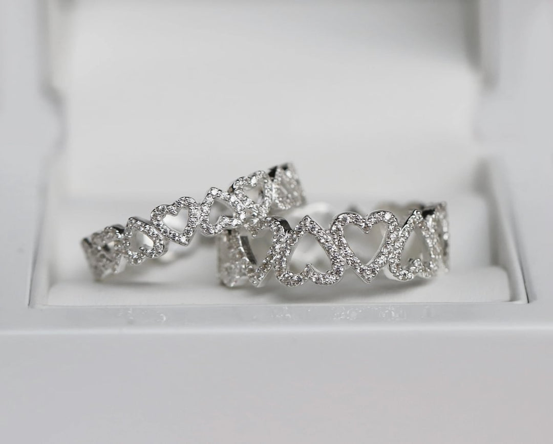 Anneau (addon deux tiers) "Amour sincère" en argent 925 serti de zircons