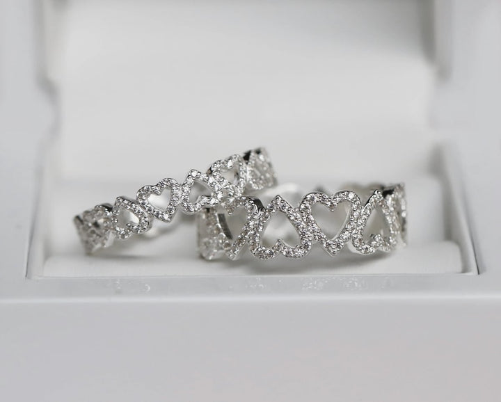 Anneau (addon deux tiers) "Amour sincère" en argent 925 serti de zircons