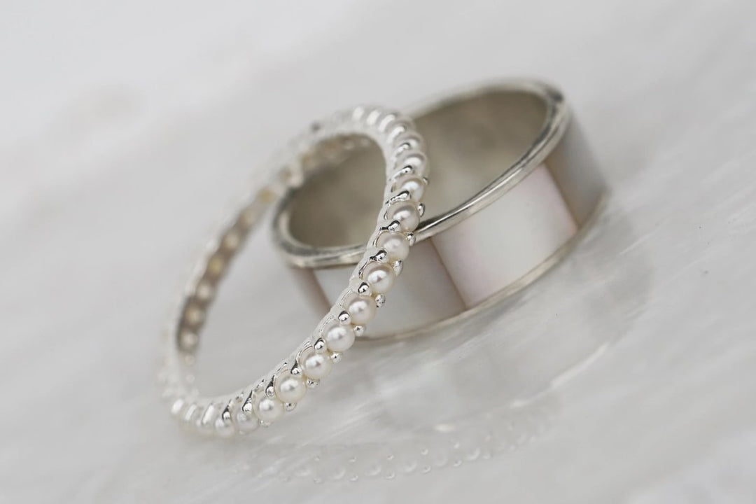 Anneau (medium) "Compagnon - Aura Pearl " en argent pour bague mood interchangeable