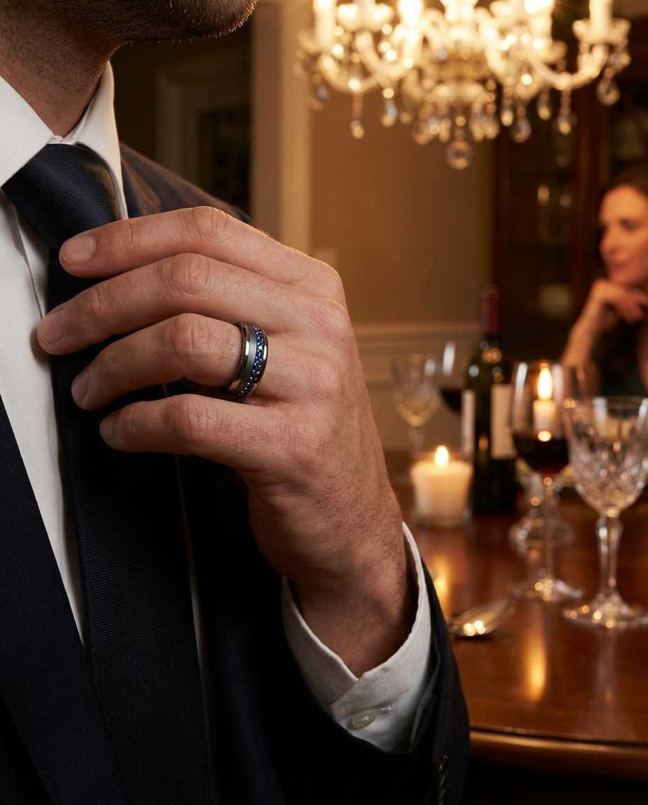 Bague mood en argent 925 et zircons "Écrin royal" avec couleur interchangeable