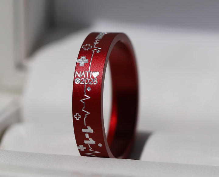 Anneau mood « Sang-Froid » en aluminium rouge — Nati 2026