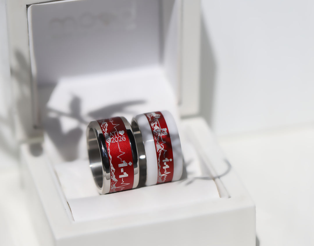Anneau mood « Caractère » en aluminium rouge — Nati 2026