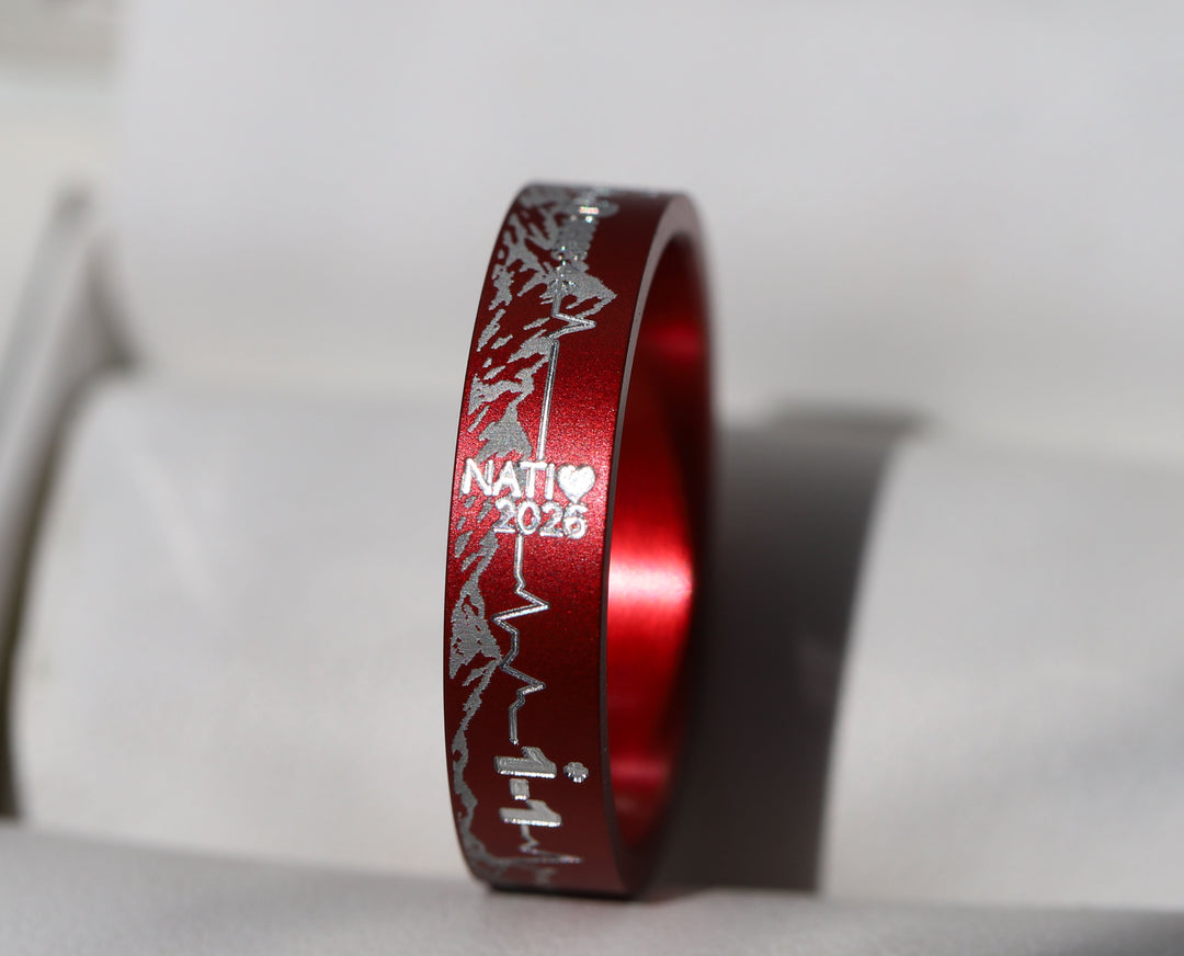 Anneau mood « Caractère » en aluminium rouge — Nati 2026
