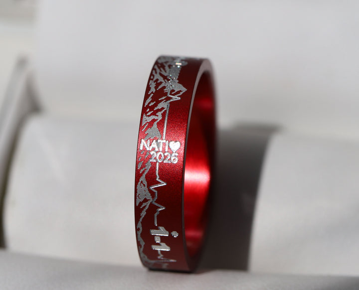 Anneau mood « Caractère » en aluminium rouge — Nati 2026