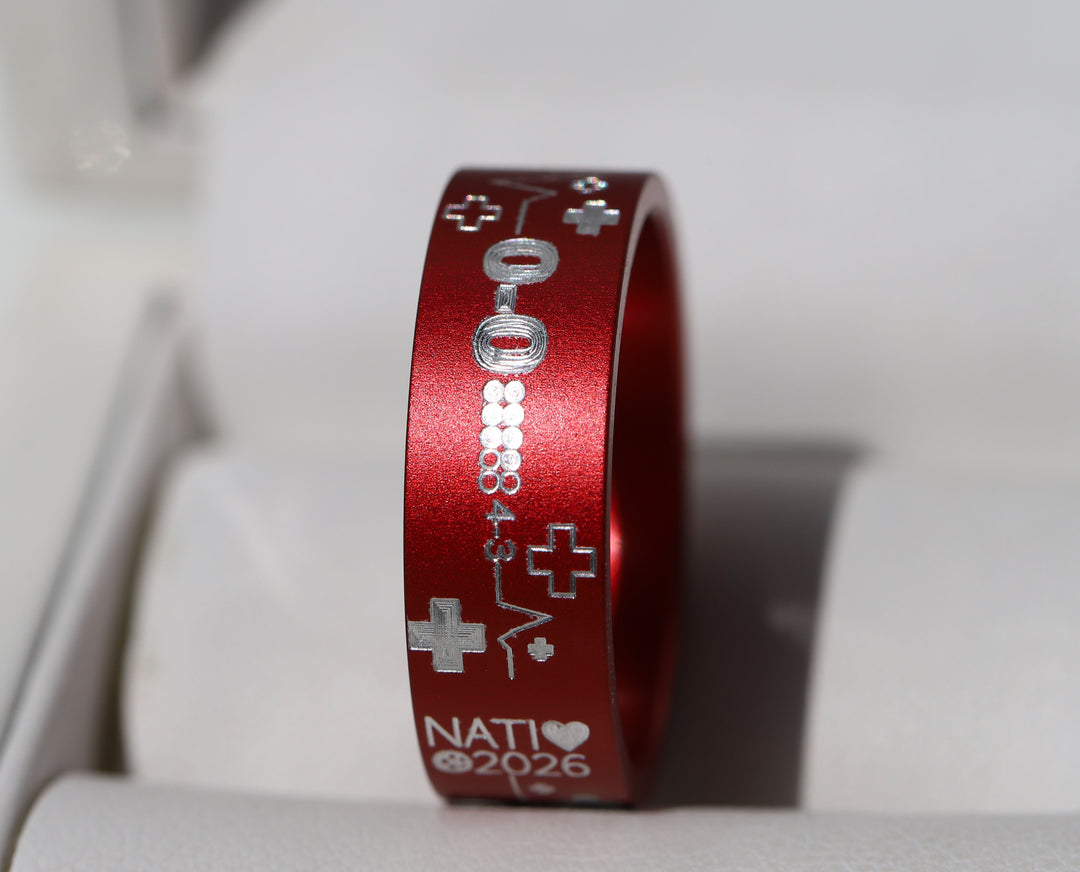 Anneau mood « Sang-Froid » en aluminium rouge — Nati 2026