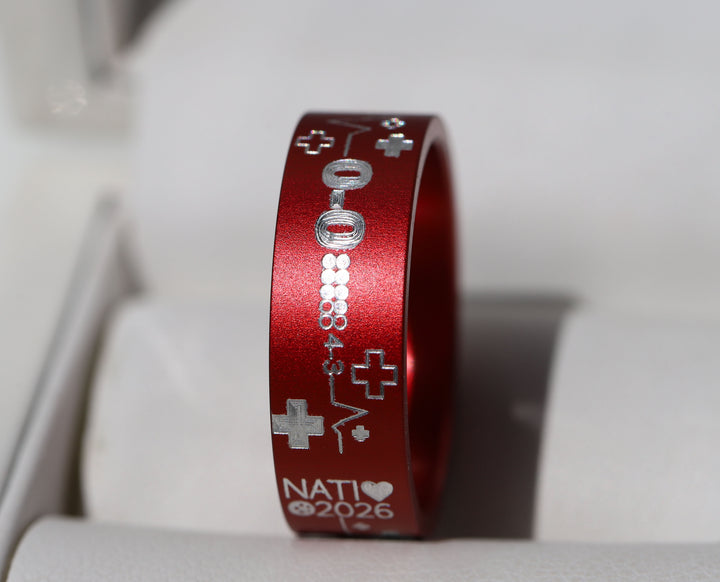 Anneau mood « Sang-Froid » en aluminium rouge — Nati 2026