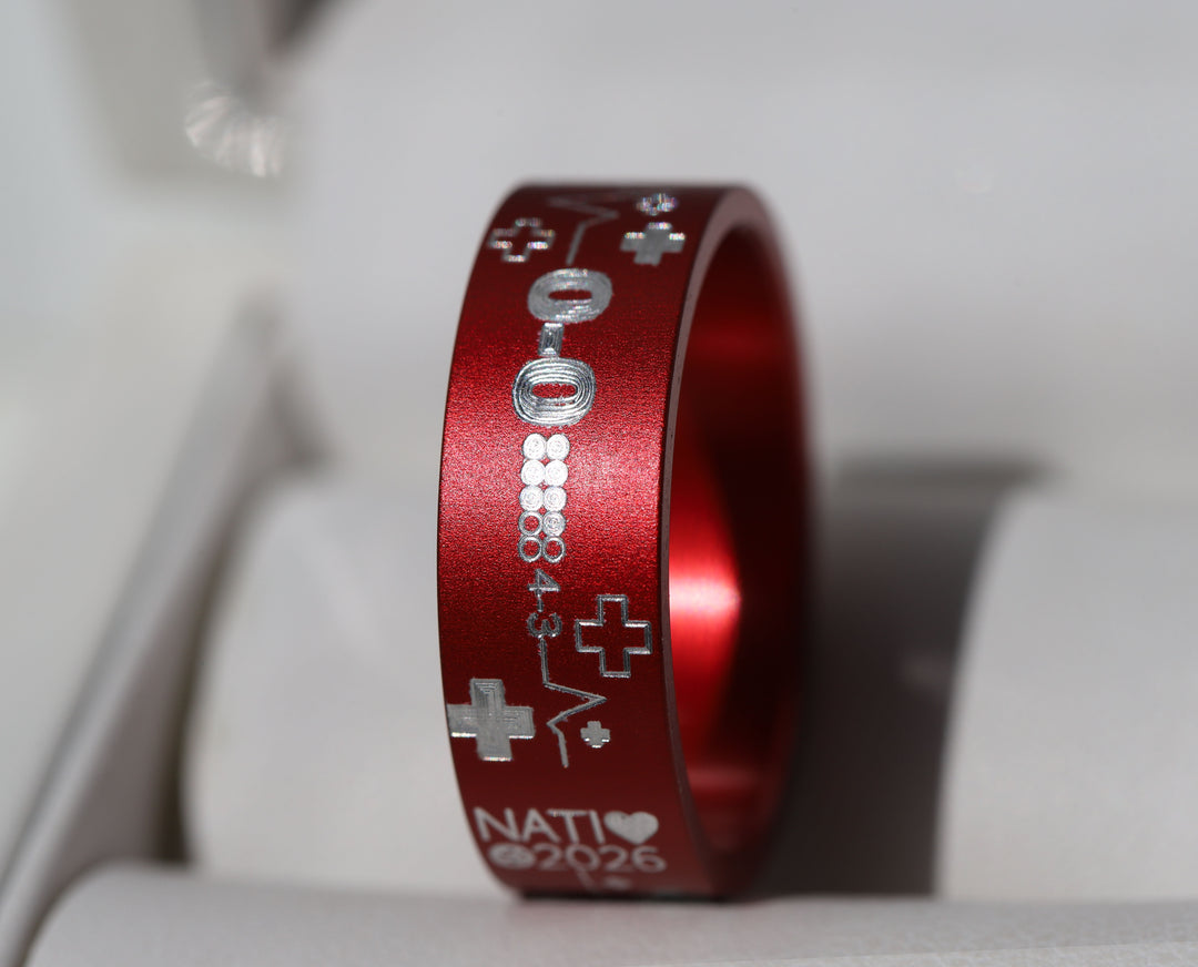 Anneau mood « Sang-Froid » en aluminium rouge — Nati 2026