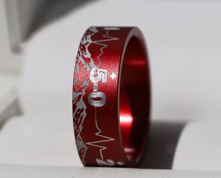 Anneau mood « Caractère » en aluminium rouge — Nati 2026