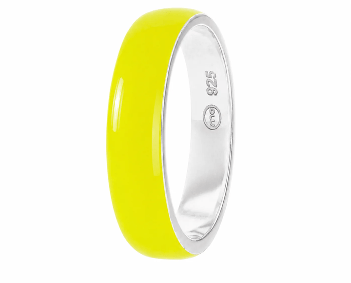 Anneau (deux tiers) "Neon Lime" en argent pour bague mood interchangeable