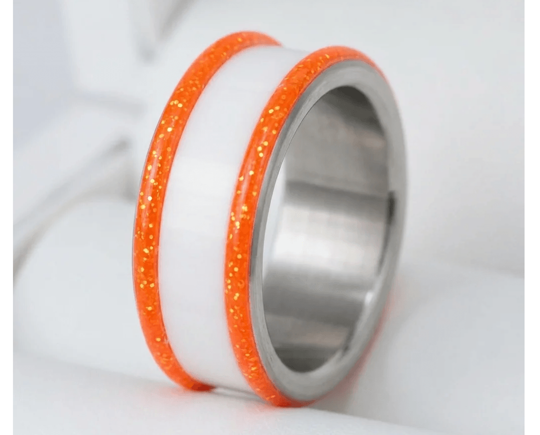 Base extra small "Hot Coral" en acier carrée pour bague mood interchangeable