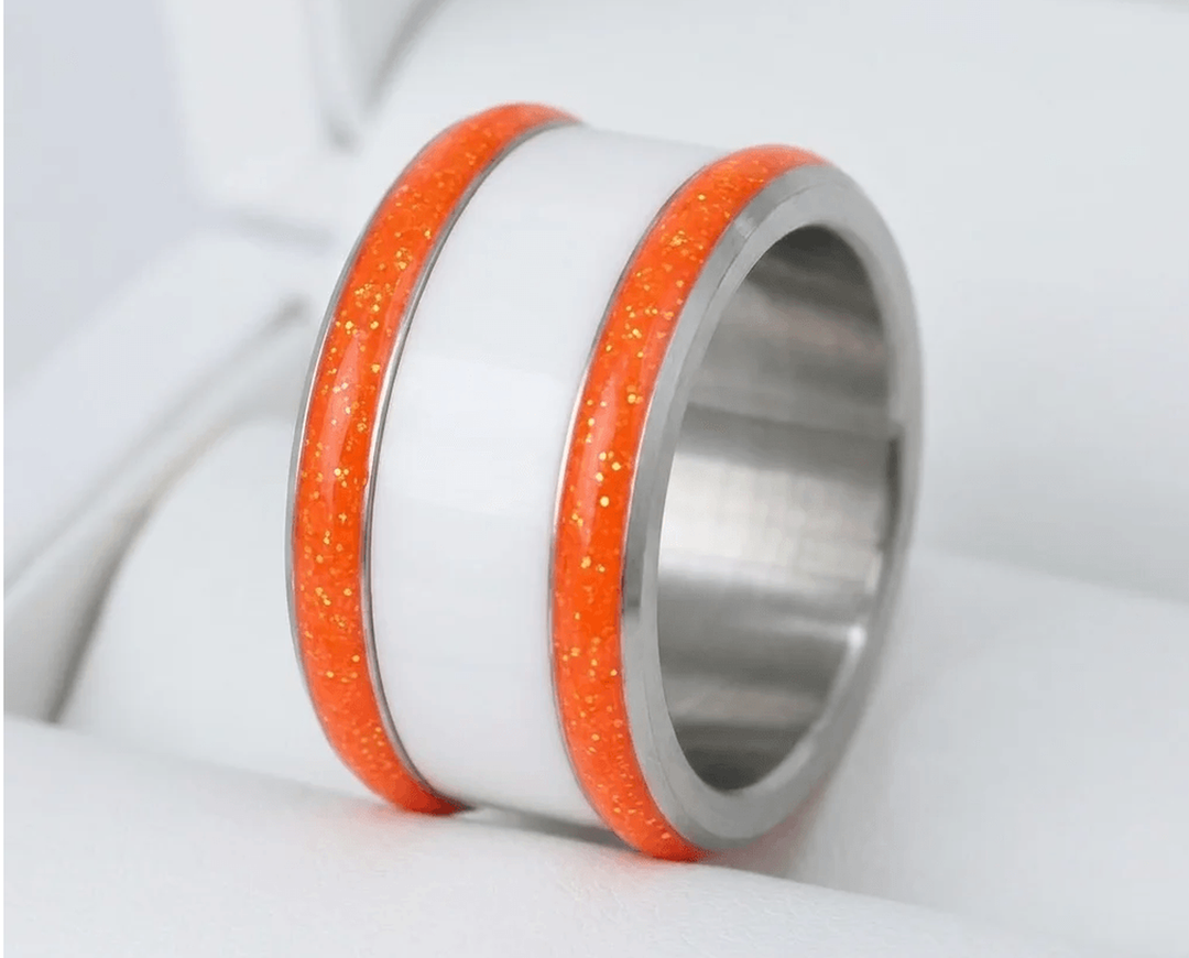 Base large "Hot Coral" en acier carrée pour bague mood interchangeable