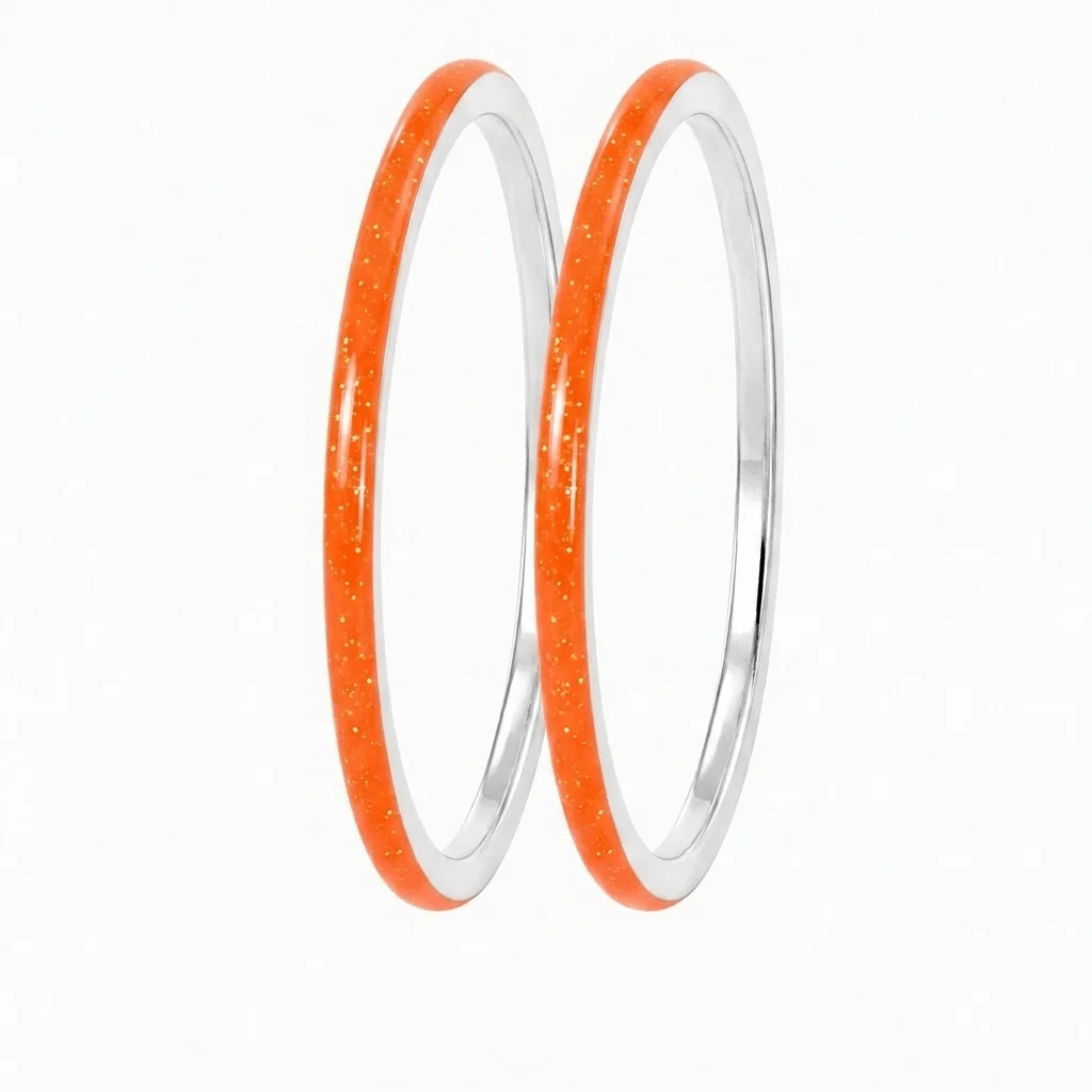 Anneau (2 minis) "Hot Coral" en argent pour bague mood interchangeable