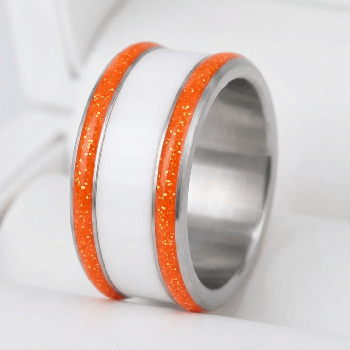 Base small "Hot Coral" en acier carrée pour bague mood interchangeable