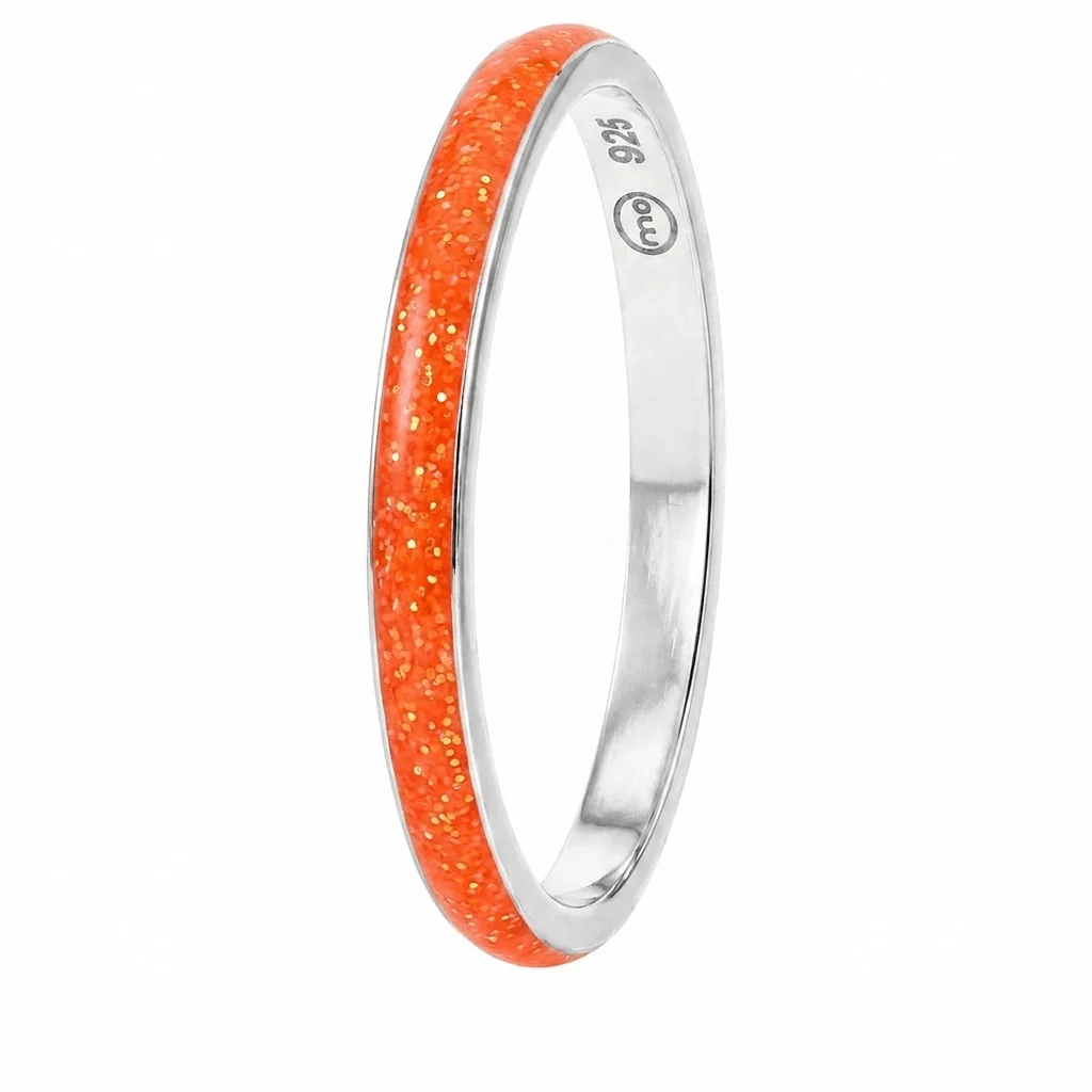 Anneau (medium) "Hot Coral" en argent pour bague mood interchangeable