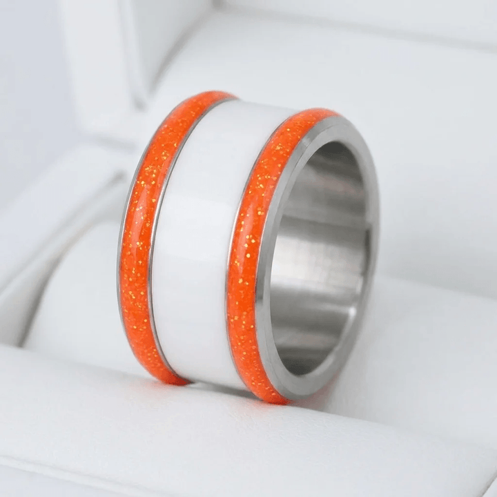 Base large "Hot Coral" en acier carrée pour bague mood interchangeable