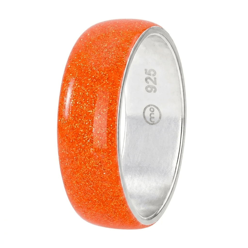 Anneau (addon) "Hot Coral" en argent pour bague mood interchangeable