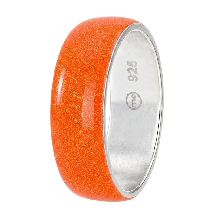 Anneau (addon) "Hot Coral" en argent pour bague mood interchangeable