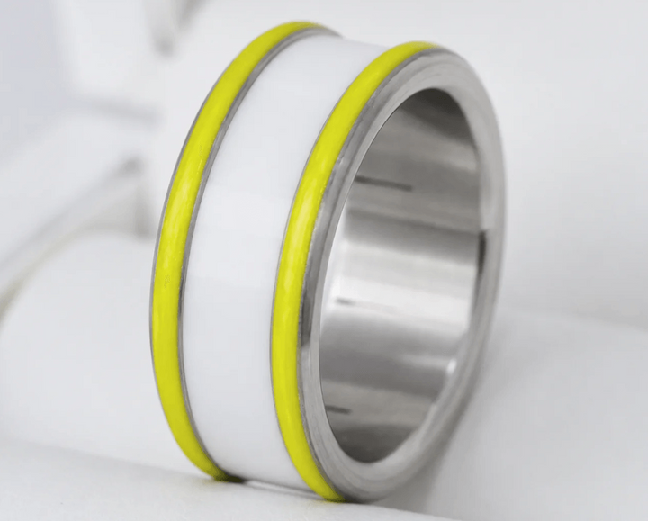 Base extra small "Neon Lime" en acier carrée pour bague mood interchangeable