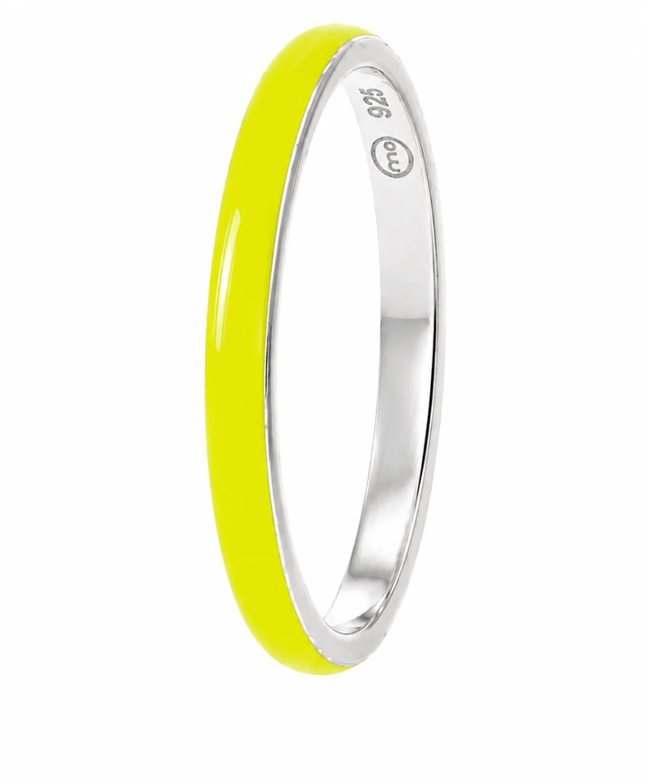 Anneau (medium) "Neon Lime" en argent pour bague mood interchangeable