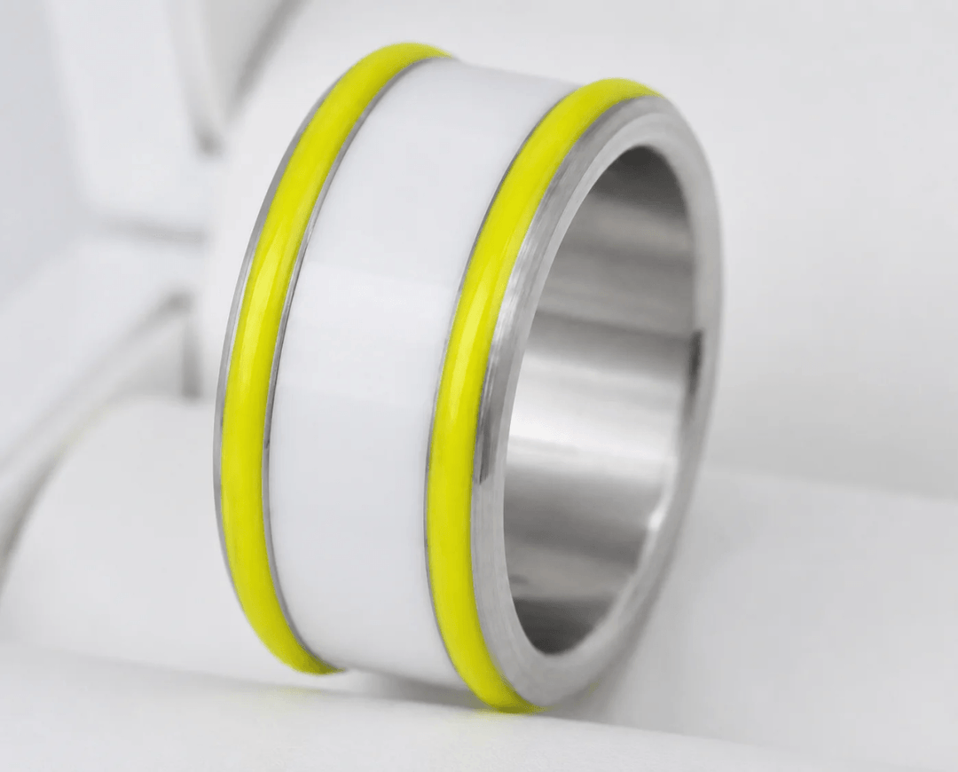 Base small "Neon Lime" en acier carrée pour bague mood interchangeable