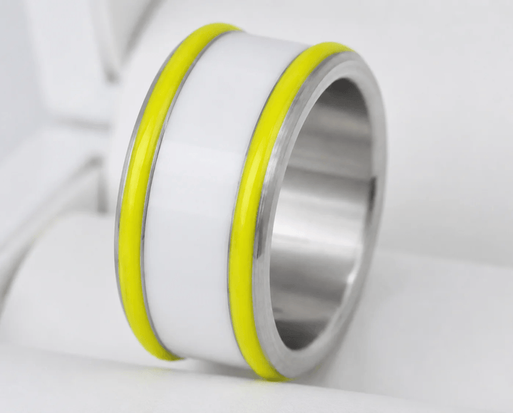 Base small "Neon Lime" en acier carrée pour bague mood interchangeable