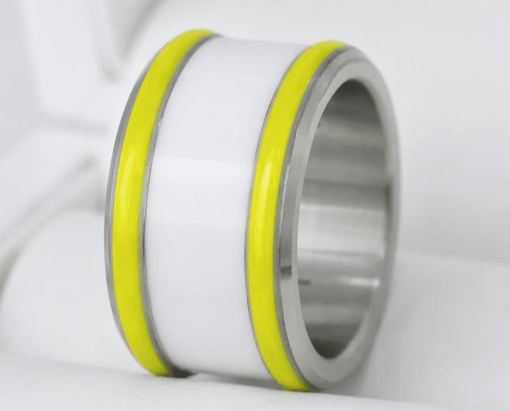 Base large "Neon Lime" en acier carrée pour bague mood interchangeable