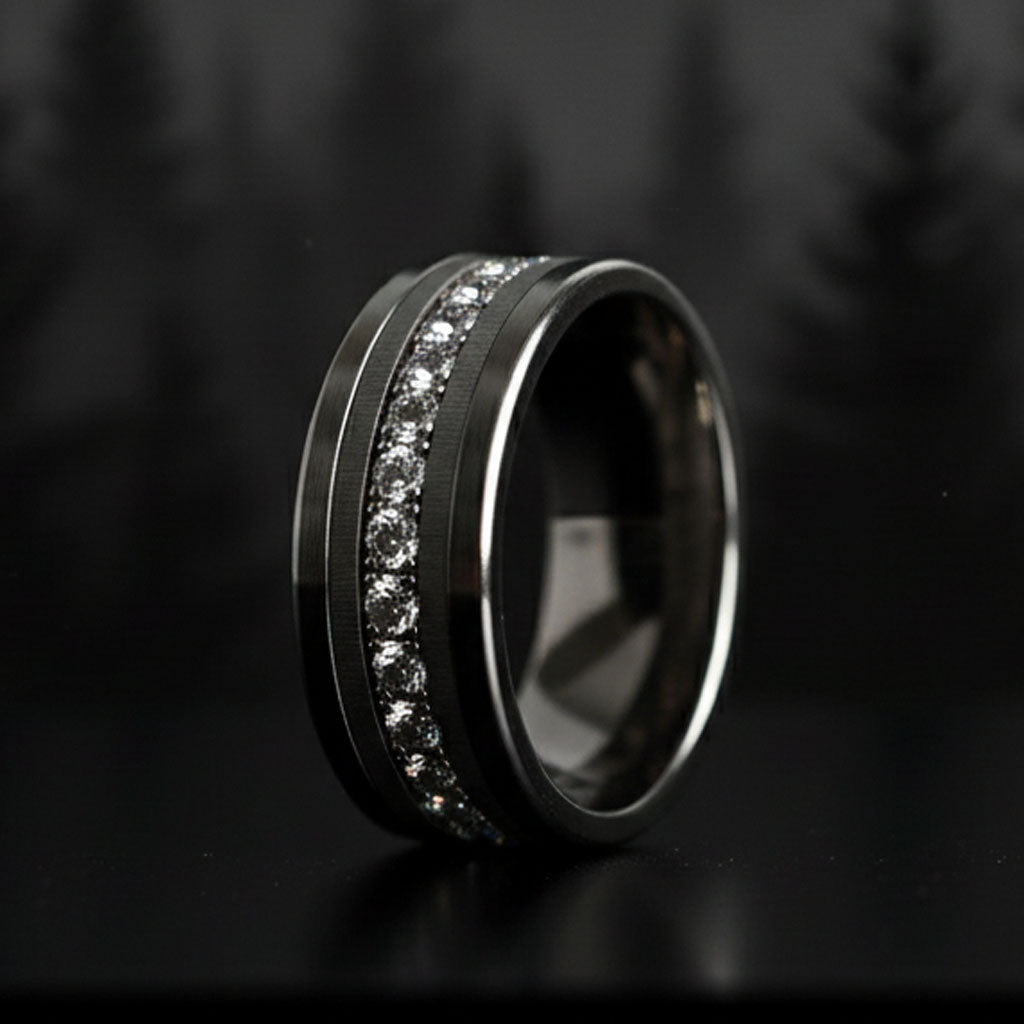 Bague mood interchangeable "Nuit d'hiver" en argent 925 et zircons