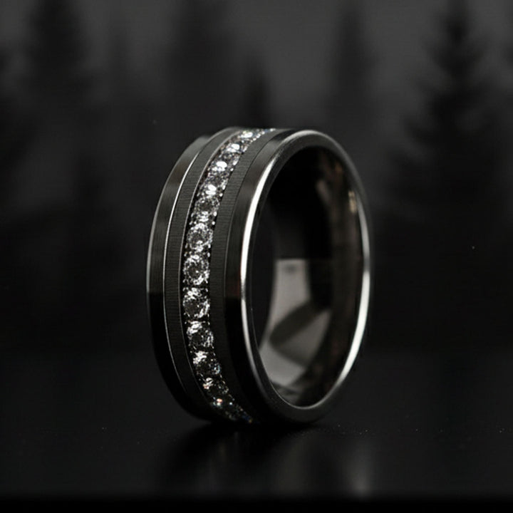 Bague mood interchangeable "Nuit d'hiver" en argent 925 et zircons
