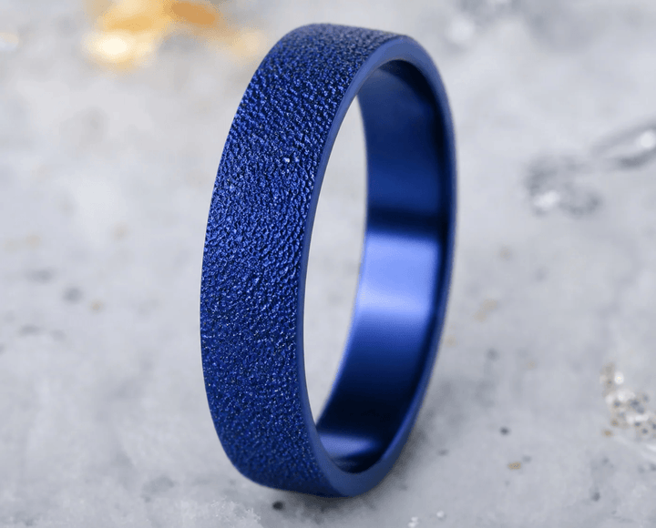 Anneau (deux tiers) "💙 Océan - Neige éternelle" en argent glitter pour bague mood interchangeable