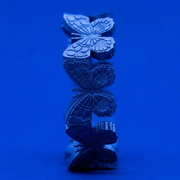Anneau (addon) "💙 Océan - Mariposa" en argent pour bague mood interchangeable