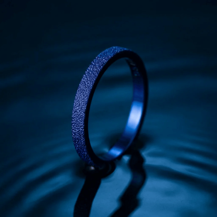 Anneau (medium) "💙 Océan - Neige éternelle" en argent glitter pour bague mood interchangeable
