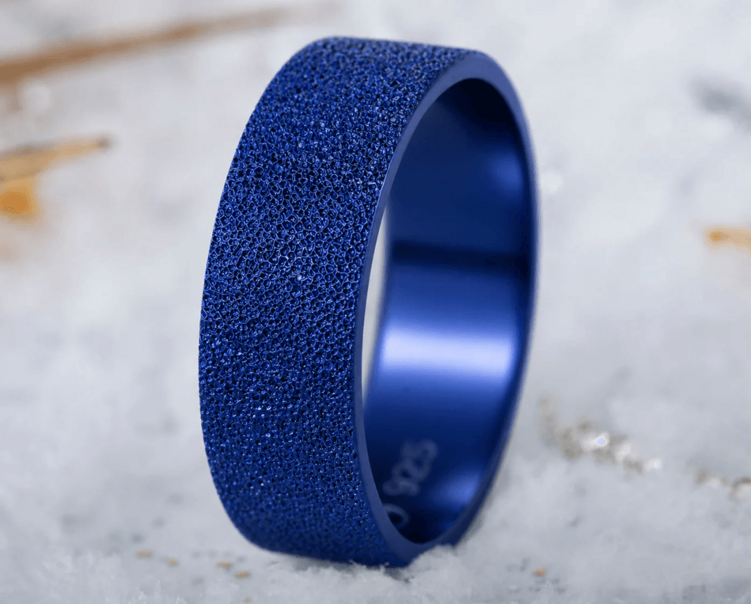 Anneau (addon) "💙 Océan - Neige éternelle" en argent glitter pour bague mood interchangeable