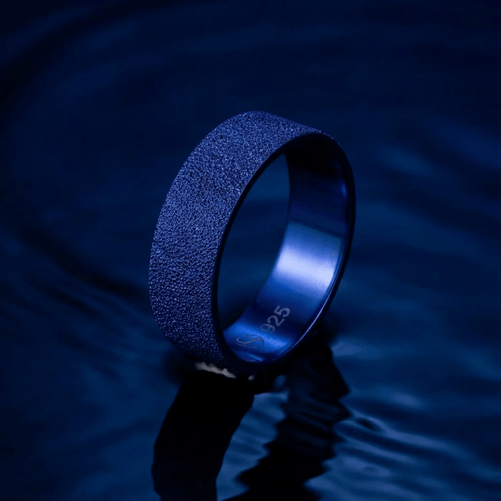 Anneau (addon) "💙 Océan - Neige éternelle" en argent glitter pour bague mood interchangeable