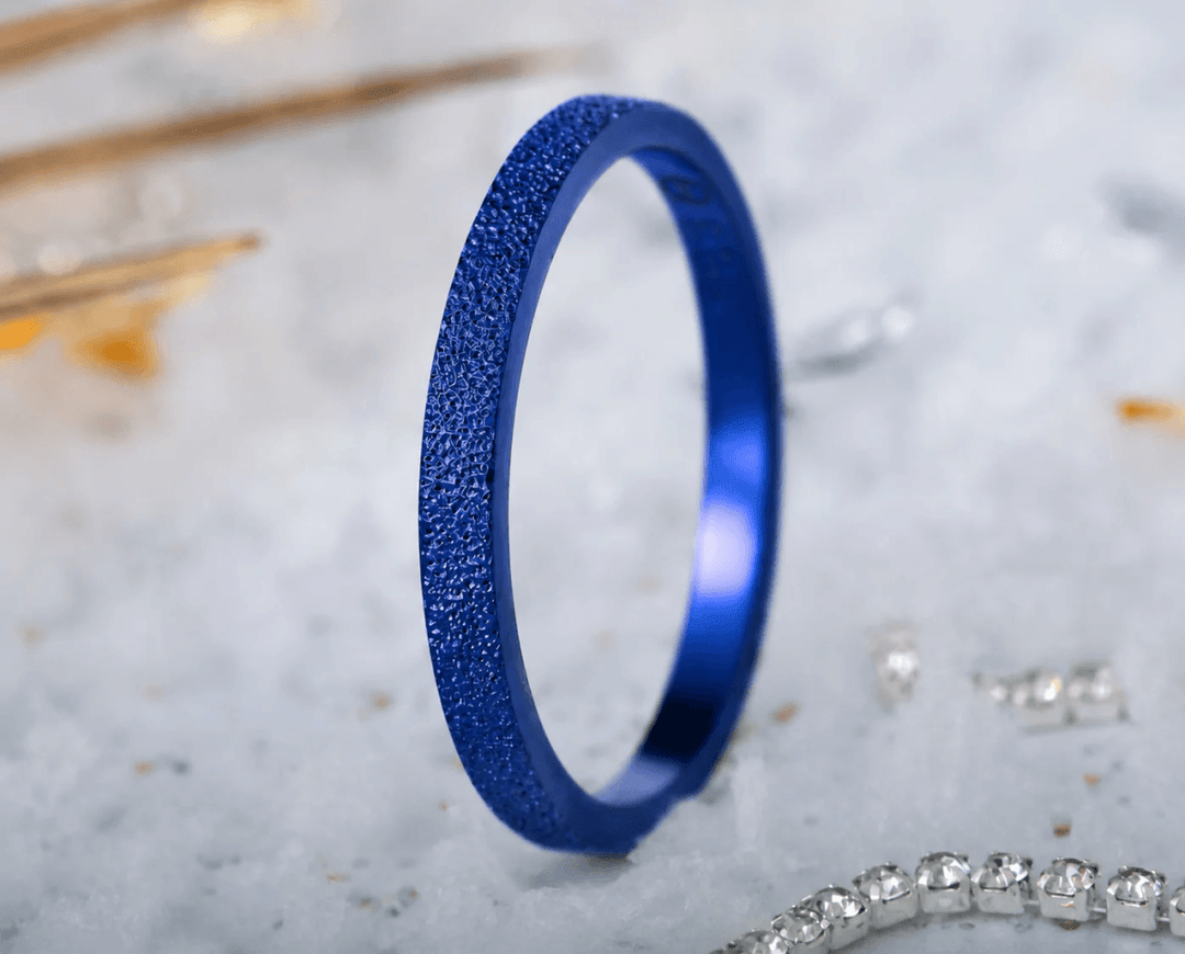 Anneau (medium) "💙 Océan - Neige éternelle" en argent glitter pour bague mood interchangeable
