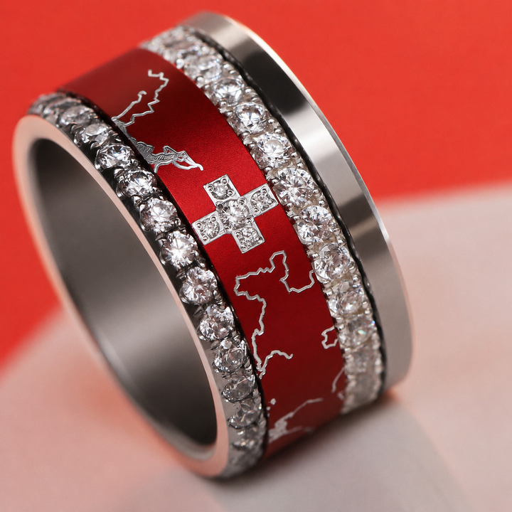 Schwyz — Deux tiers aluminium rouge serti | Les Origines