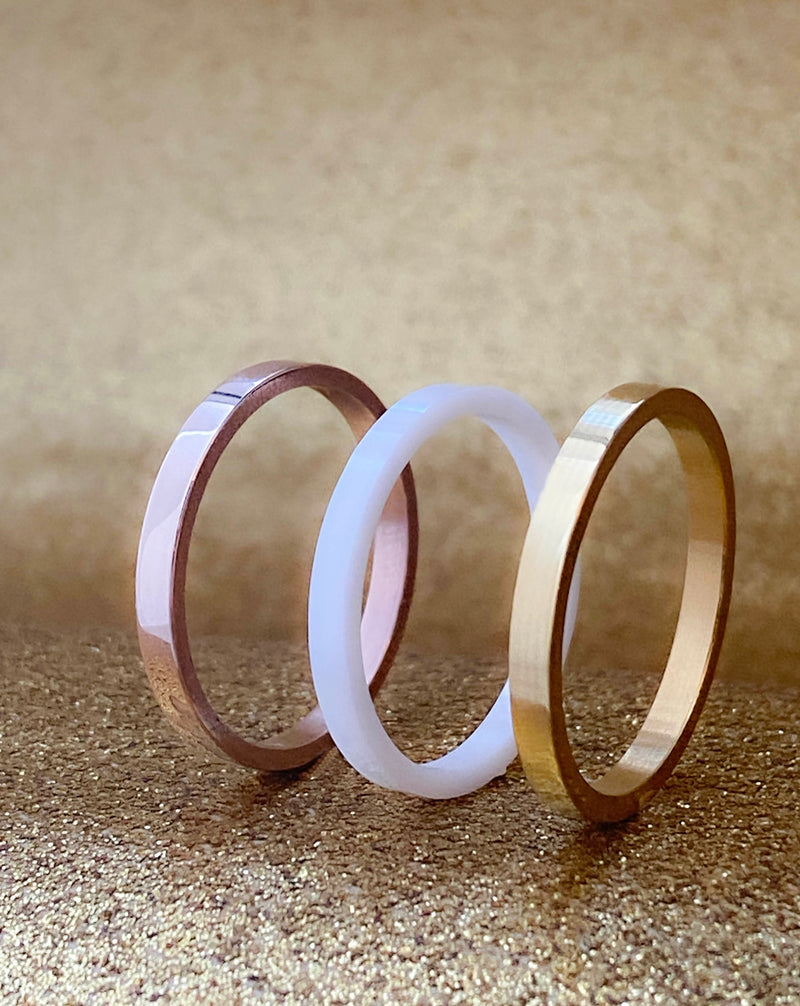 Set anniversary: ceramic - Steel pink gold and yellow gold