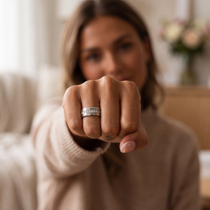 Bague mood "Chromaline" avec anneaux interchangeables - Set complet