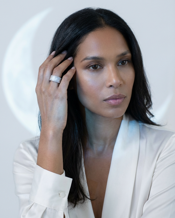 🌙Inner ring "Moon" in staked silver for interchangeable mood ring