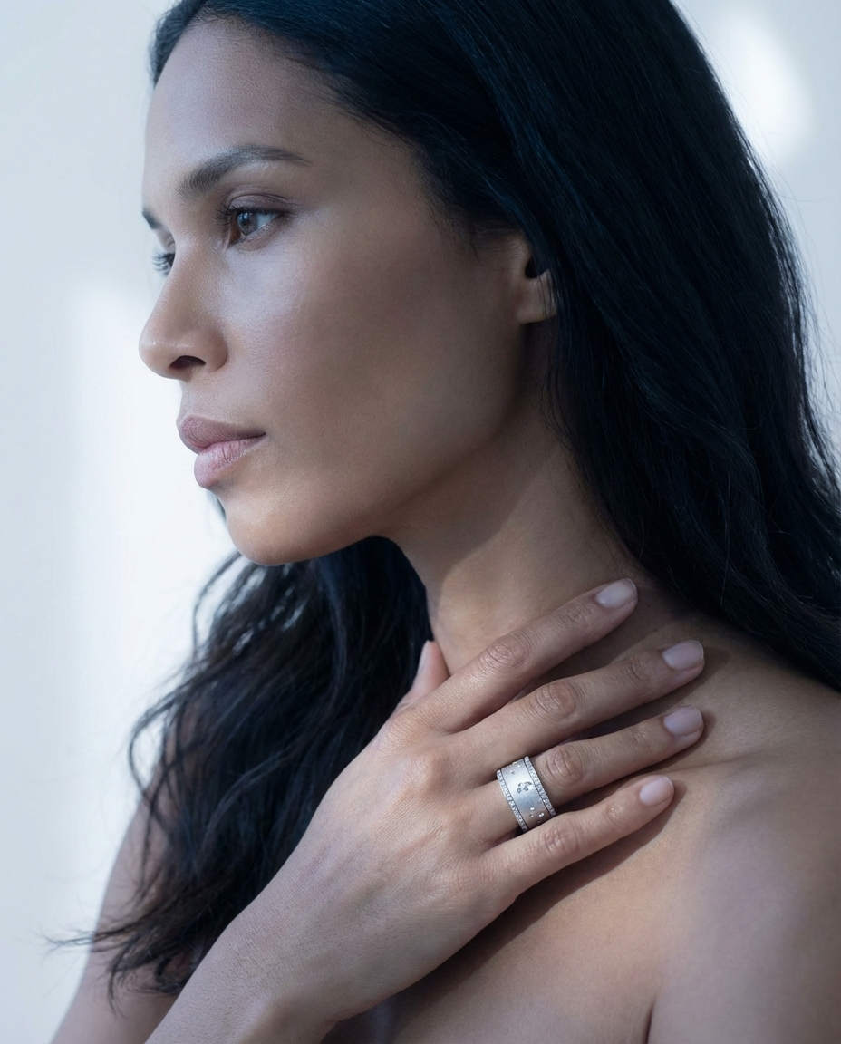 🌙Inner ring "Moon" in staked silver for interchangeable mood ring