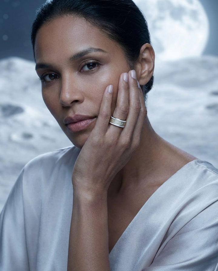 🌙Inner ring "Moon" in staked silver for interchangeable mood ring