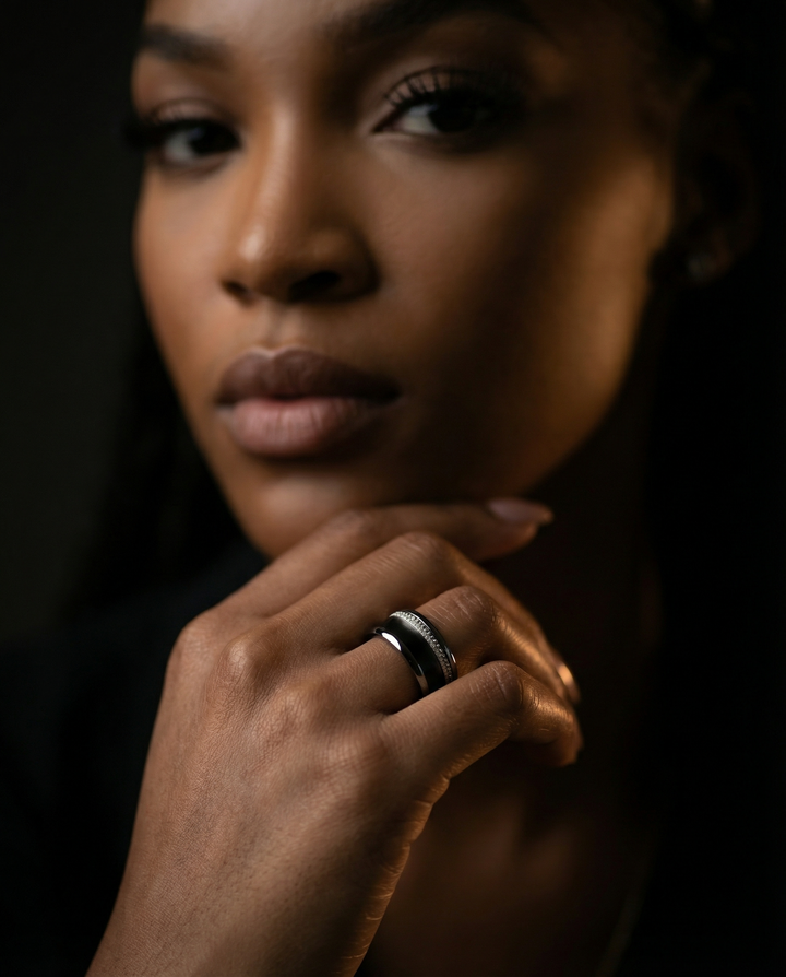 Innenring (Addon oder 2/3 Addon) Shadow aus abgestufter Edelstahl für den auswechselbaren mood Ringe