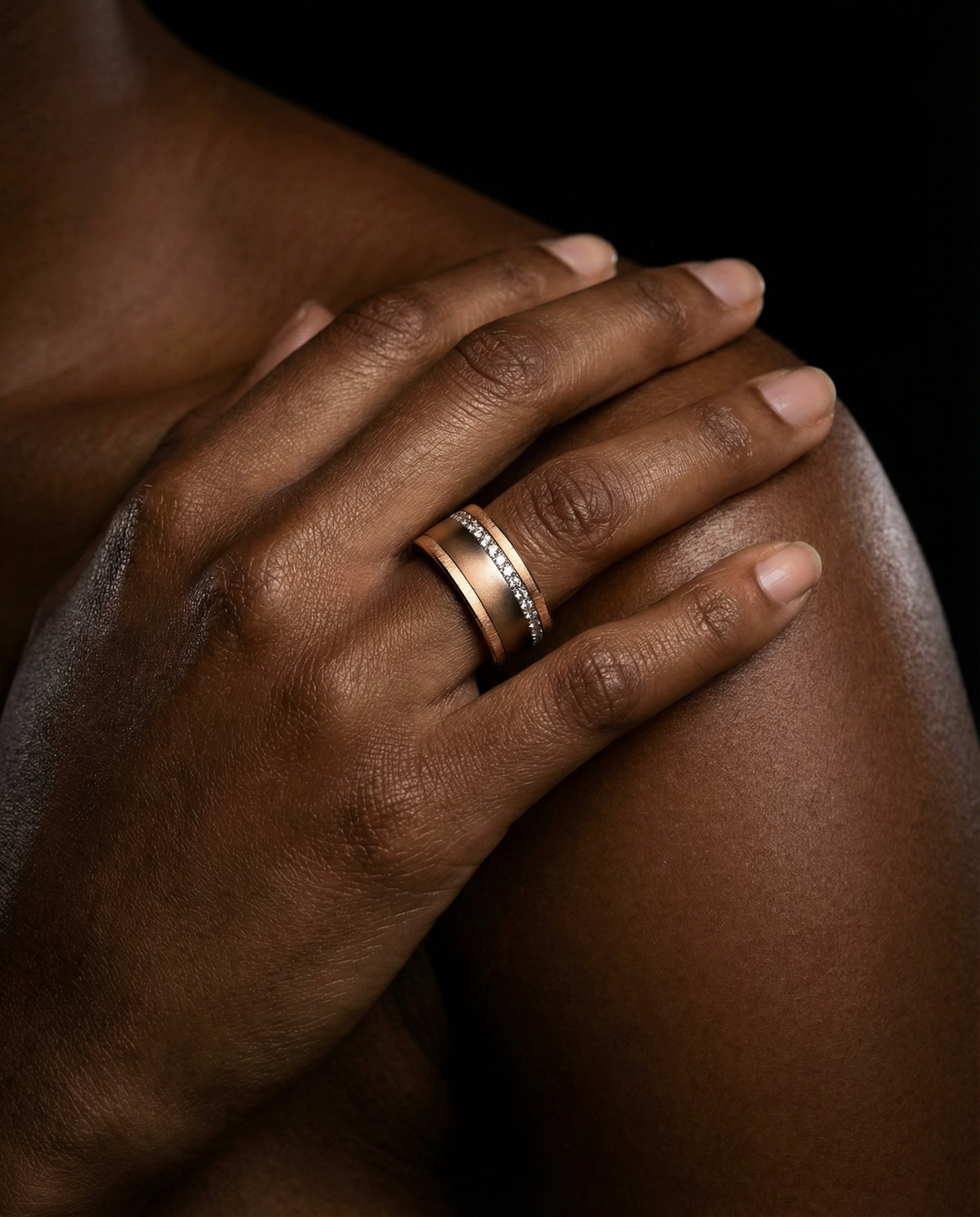 Innenring (Addon oder 2/3 Addon) Shadow Rosa aus abgestufter Edelstahl für den auswechselbaren mood Ringe