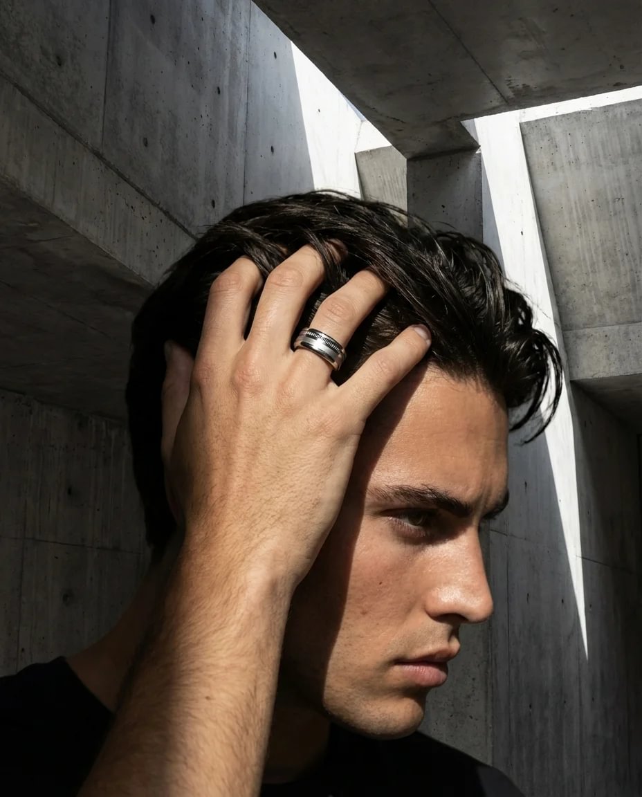 Anneau (mini) en argent 925 oxydé "Oria" pour bague mood interchangeable