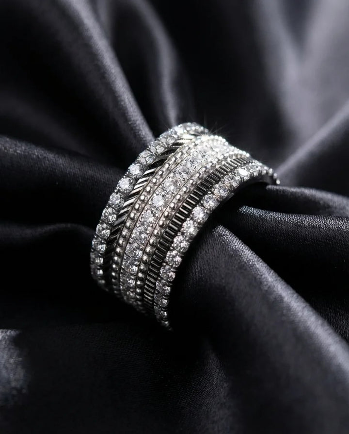 Anneau (mini) en argent 925 oxydé "Oria" pour bague mood interchangeable