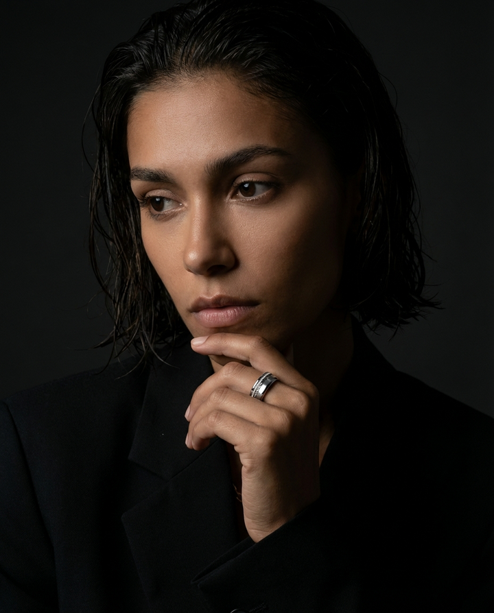 Anneau (mini) en argent 925 oxydé "Vantra" pour bague mood interchangeable